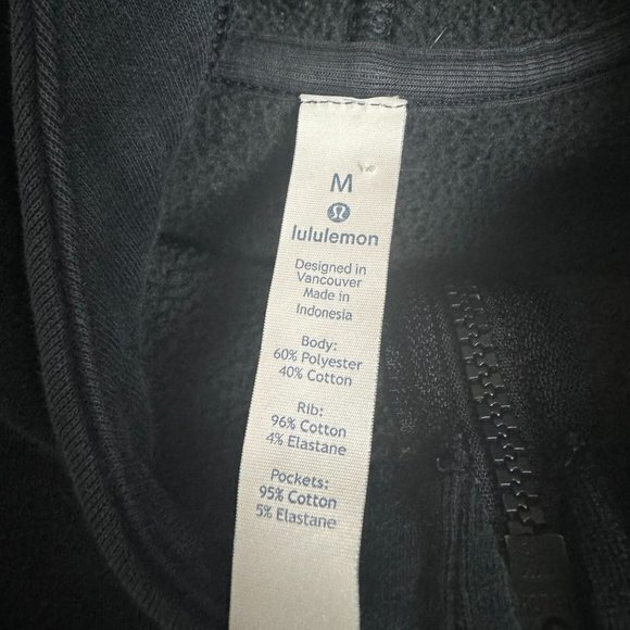 Lululemon Women's Size Medium Black Full Zip Double Zipper Hoodie W/ Pockets - Picture 4 of 12